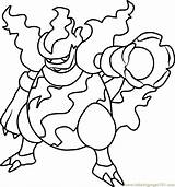 Pokemon Magmortar Coloring Pages Color Pyroar Getdrawings Getcolorings Pokémon Coloringpages101 Printable sketch template