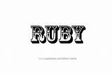 Ruby Name Tattoo Designs sketch template