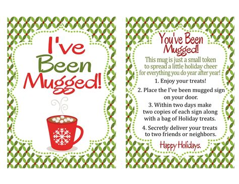 youve  mugged printable instructions sign  treat bag tag ive