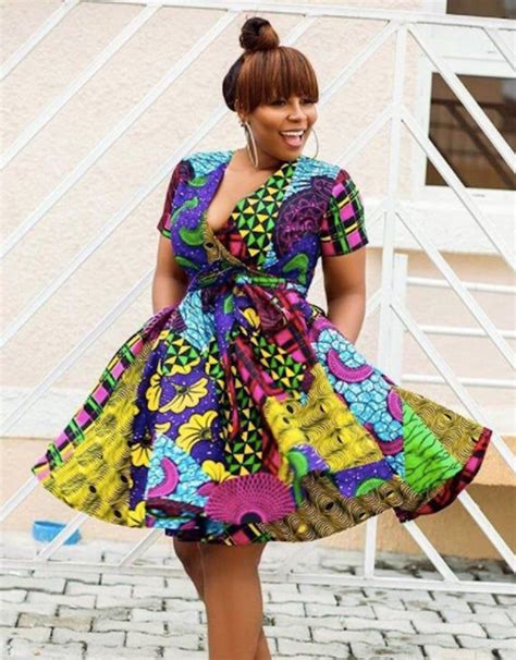 imprimé africain wrap flare robe robe ankara ankara print image 1