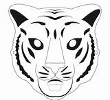 Tiger Mask Masks Template Printable Templates Animal Animals Face Drawing Stencil Outline Shape Coloring Print Colouring Pages Crafts Jungle Clipart sketch template