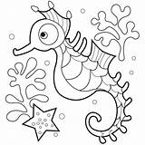 Seahorse Coloring4free Cl16 sketch template