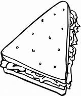 Coloring Sandwich Clipart Bread Triangle Pages Colouring Color Drawing Food Sub Clip Objects Cute Shaped Cereal Tall Printable Clipground Cartoon sketch template