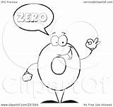 Zero Number Coloring Saying Outline Character Illustration Royalty Clipart Rf Toon Hit sketch template