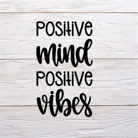 positive mind positive vibes quote glossy vinyl mirror etsy