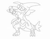 Garchomp Coloring Pages Lineart Pokemon Drawings Deviantart Getcolorings Color sketch template