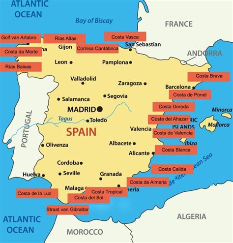 kaart spanje espanje reis en cultuurmagazine  spanje
