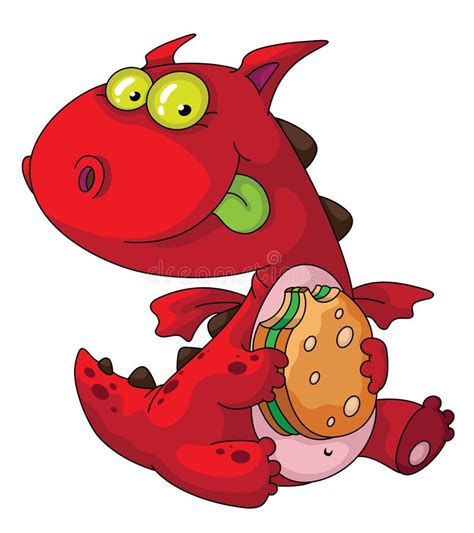 dragon eating stock vector image  hamburger meal