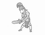 Soldado Romano Espada Spada Soldato Pintar Acolore sketch template