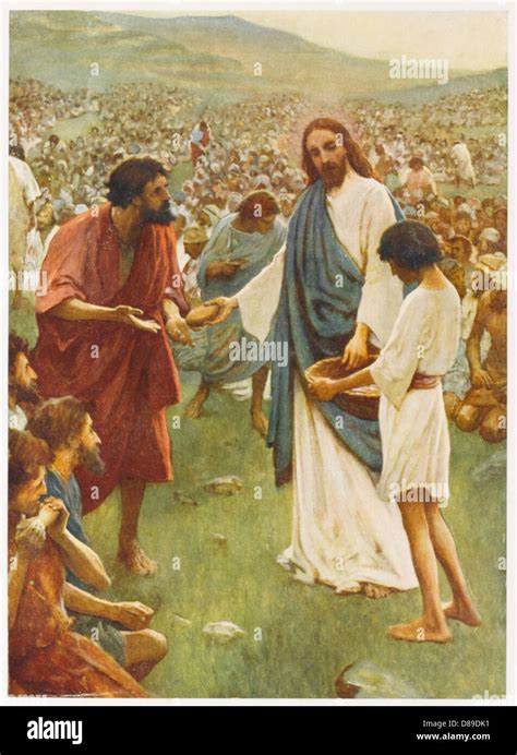 jesus feeds    res stock photography  images alamy