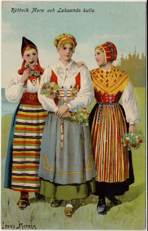 Rättvik Mora And Leksandskulla Folk Dress In Sweden Scandinavian