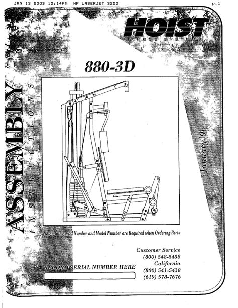 hoist fitness   assembly instructions manual   manualslib