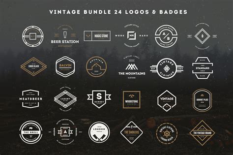 vintage logos badges bundle logo templates  creative market