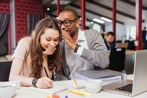 Happy Young Business People Working Together And Laughing Stock Image