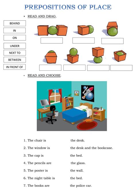 prepositions  place  exercise  grade  primary school