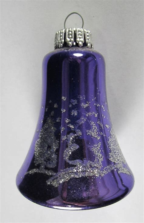 4 Vintage W German Blown Glass Bell Christmas Ornaments Iob Glass