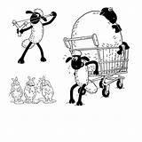 Sheep Shaun Coloring Pulling Cart Color sketch template