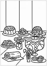 Coloring Desserts Pages Kids Dessert Book Cupcake Cakes Color Print Cupcakes Adult Food Deserts Adults Printable Coloriage Cake Good Few sketch template