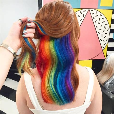 hidden rainbow hair the latest trend from london s not another salon