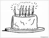 Pages Cake Birthday Coloring Food sketch template