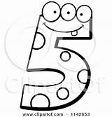 Five Number Clipart Coloring Eyed Three Cartoon Character Cory Thoman Outlined Vector Designlooter sketch template