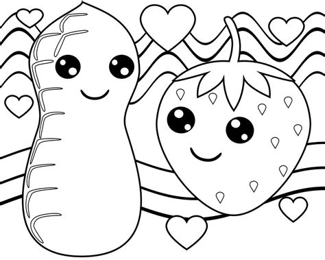 cute fruits coloring page  printable coloring pages  kids