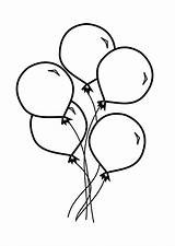 Coloring Balloons Balloon Pages Baloons Printable Drawing Line Bunch Five Ballons Color Print Getdrawings sketch template