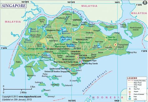 singapur mapa mapa de sg republica de singapur