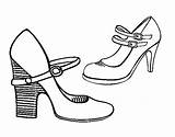 Coloring Shoes Heel Shoe Coloringcrew Dibujo Handbag sketch template