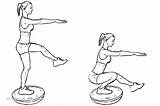 Bosu Leg Ball Single Squats Pistol Workoutlabs Exercise sketch template