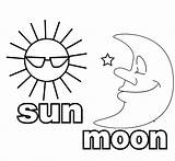 Moon Coloring Sun Pages Sheet Phases Kids Learn Colors sketch template