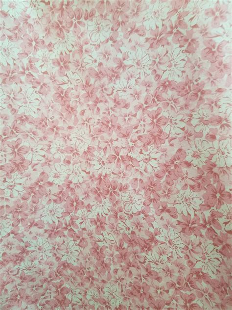 vintage style pink floral cotton fabric
