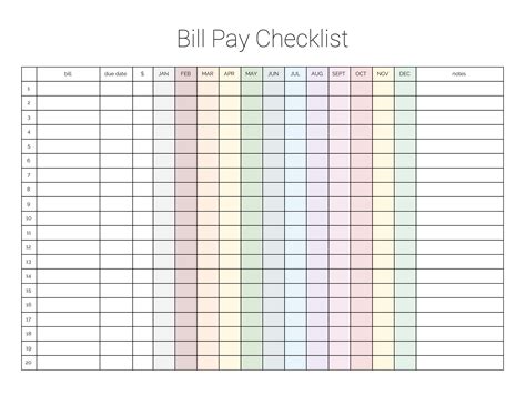 blank  printable monthly bill payment log    simple tool