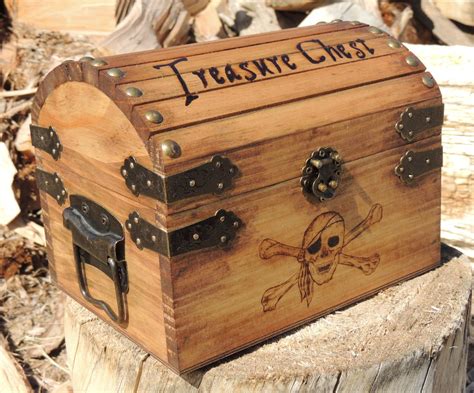 wooden trunk   pirate chest painted