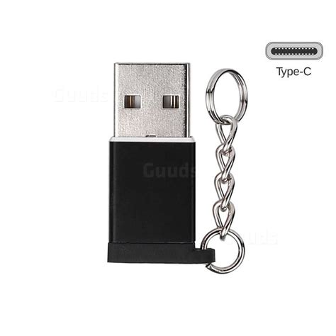 keychain aluminum alloy type  female  usb  male connector adapter black type  cable