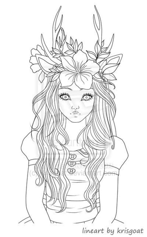 Vampire Coloring Pages For Adults Fawn Girl Coloring
