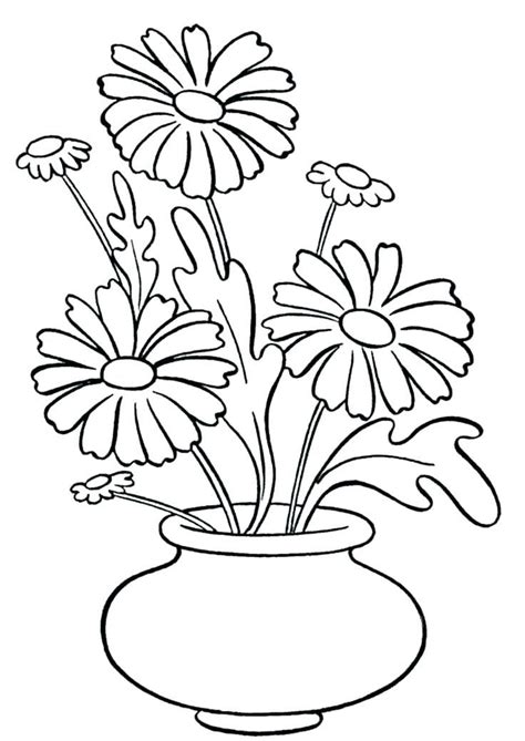 flower vase coloring page flowers  vase coloring page vase