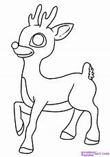 Reindeer Rudolph Nosed Rudolf Misfit Renos Renne Deer Rentier sketch template