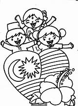 Colouring Kemerdekaan Poster Coloring Pages Bulan Colour Kids Cute Collection sketch template