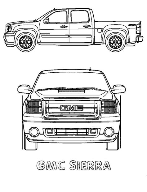 coloring pages gmc printable  kids adults