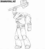 Warhammer Draw Chaplain Space Marine Drawing Drawingforall sketch template