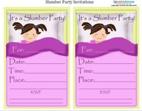 slumber party invitations lovetoknow slumber party invitations