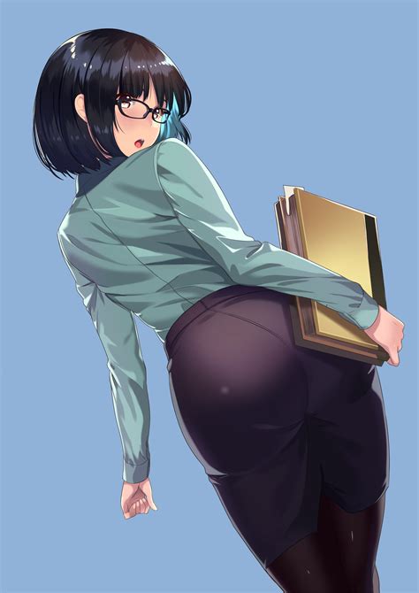 wallpaper anime girls glasses sitting pantyhose