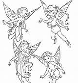 Tinkerbell Friends Pages Coloring Getcolorings Color sketch template