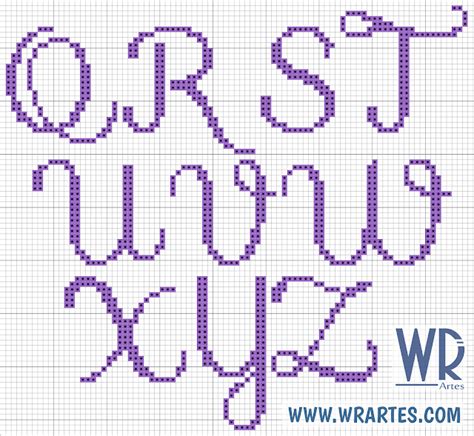 blog wagner reis alfabeto cursivo simples de ponto cruz