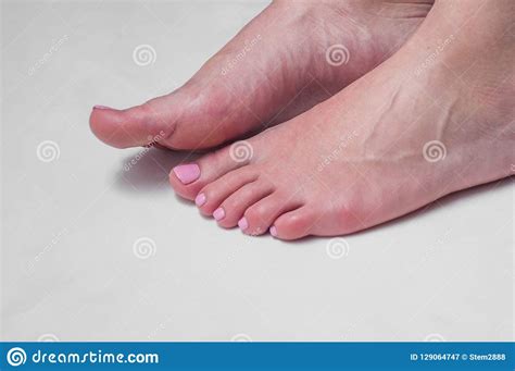 girl feet and toes pink nail polish stock image image of foot finger 129064747