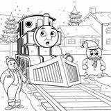 Thomas Coloring Pages Train Halloween Printable Snow Color Getcolorings Winter Friends sketch template