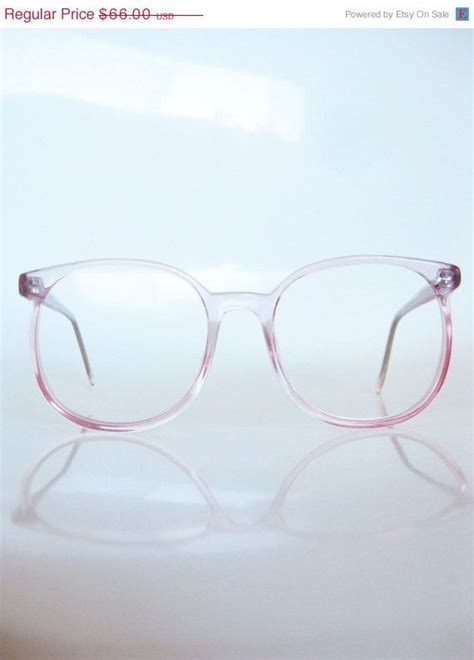 clear pink round eyeglasses 1980s bubblegum light pastel clear see