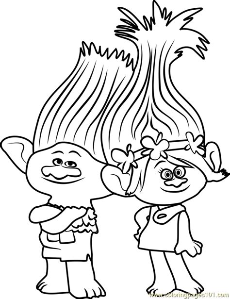 gambar princess poppy trolls coloring page  pages coloringpages