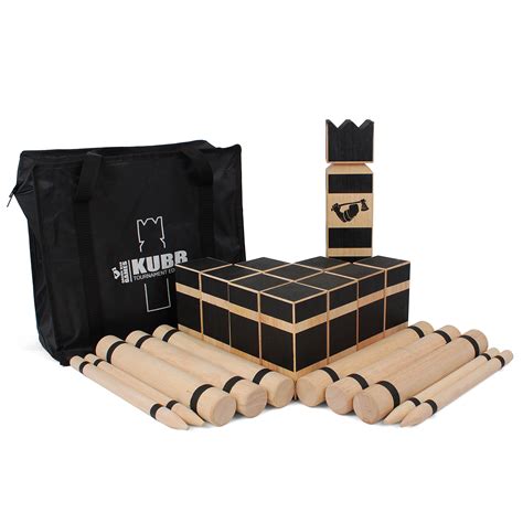 Grown Man Kubb Game Viking Chess Premium Hardwood Kubb Set